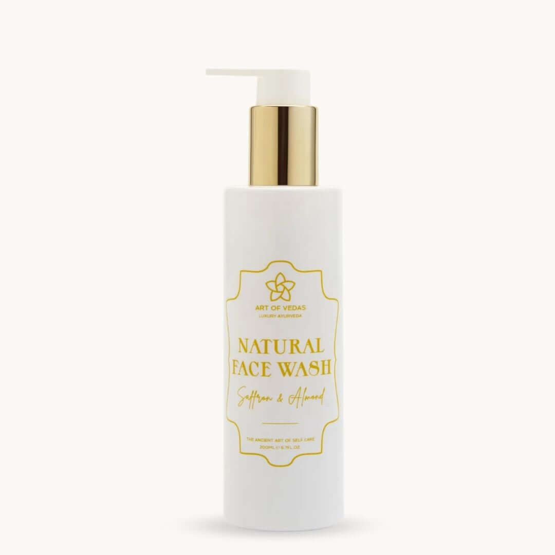 Art of Vedas Natural Face Wash with Saffron and Almond - Luxury Ayurvedic Facial Cleanser for Glowing and Radiant Skin