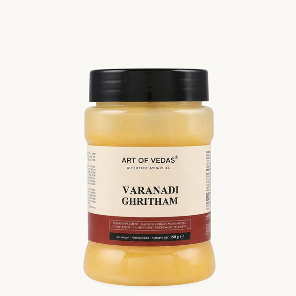 Art of Vedas Varanadi Ghritham, klassisk ayurvedisk ghee: Shatavari, Haritaki. Glas à 150 g